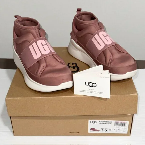 UGG Neutra Pink Neoprene Slip on Shoes Sneakers Size 7.5 - Picture 1 of 6